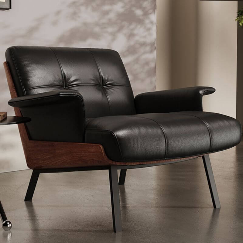 Casual Button-tufted Solid Color Arm Chair in White Hauptbild