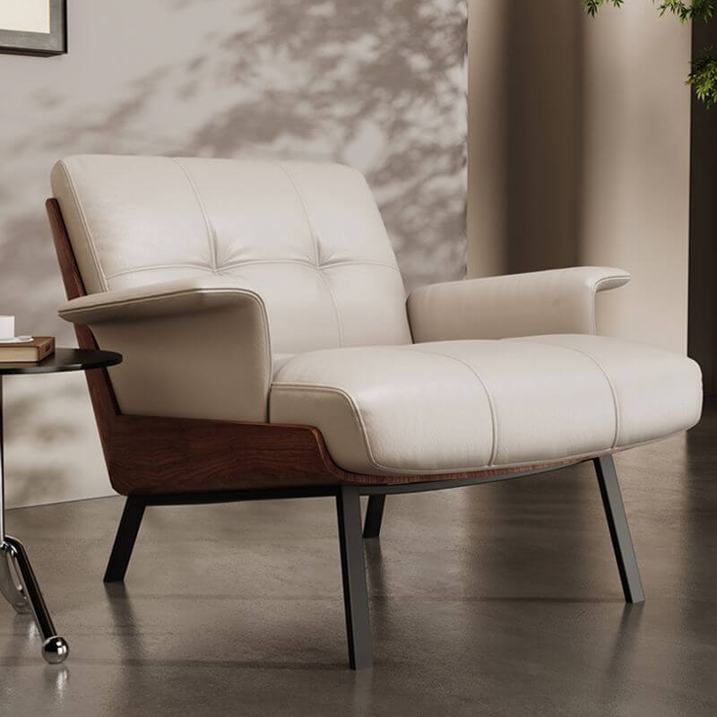 Casual Button-tufted einfarbiger Armlehnenstuhl in Weiß/Lindgrün/Schwarz mit Armlehnen und gepolsteter Rückenlehne Zweitbild