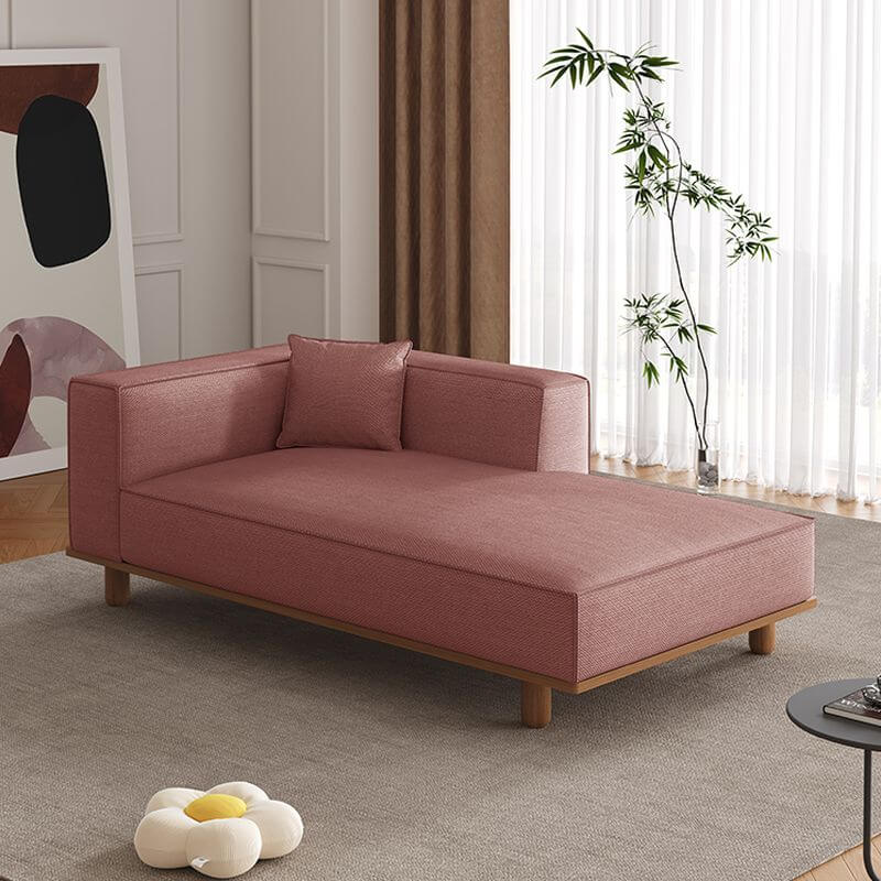 Lässige Baumwoll-Innenliege in Uni-Farbe mit linker Armlehne, verstellbar und mit Kissen Zweitbild