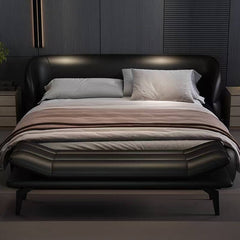 Black casual cushioned bedroom bench