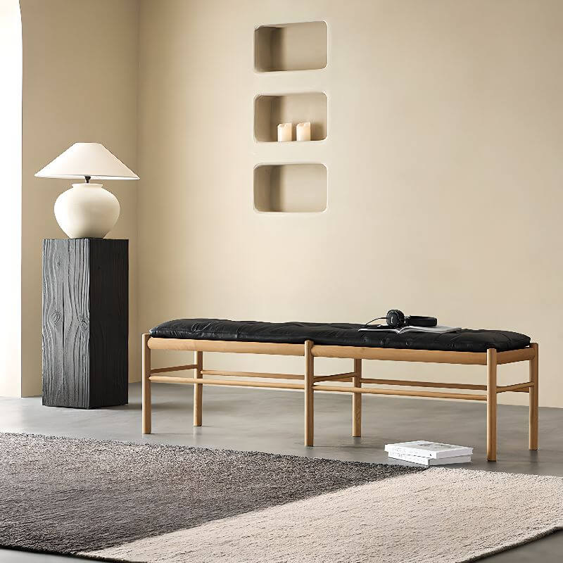 Casual Cushioned Tufted Accent Bench in Living Room Hauptbild