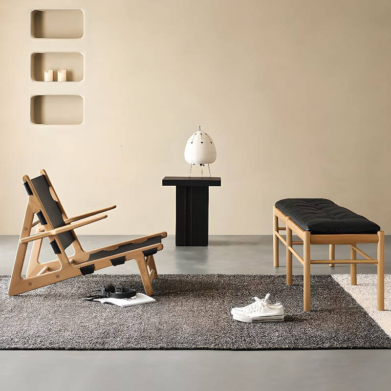 Casual Gepolsterte Gepolsterte Einfarbige Akzentbank für Wohnzimmer Zweitbild