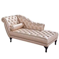 Comfortable white faux leather corner unit chaise chair