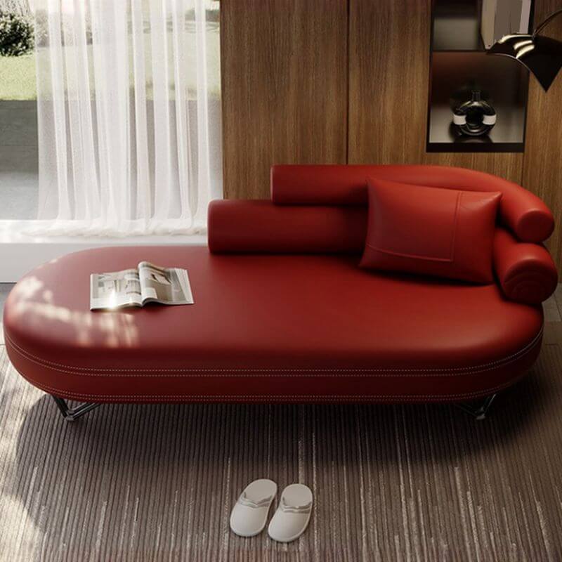 Elegant Red Chaise Lounge