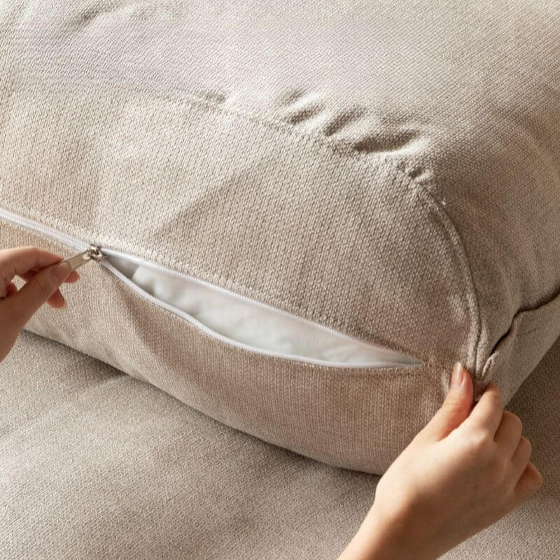 Modern ivory sofa complementing home decor