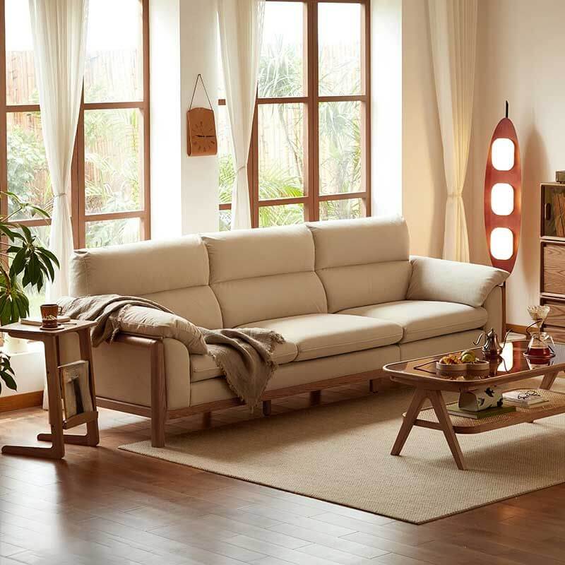 Casual Ivory Standard Sofa with Arm in a modern living room