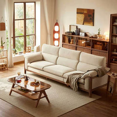 Inviting atmosphere with ivory standard sofa