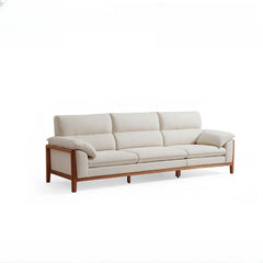 Scandinavian style ivory sofa with plush cushions