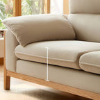 Versatile standard sofa in light fabric
