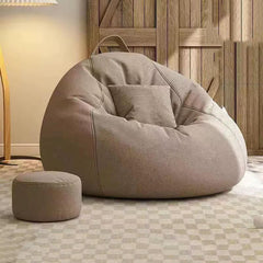 Spacious Bean Bag Chair with Matching Ottoman