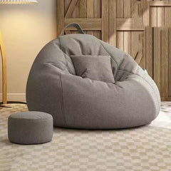 Relaxing Dark Gray Cotton Blend Bean Bag Set