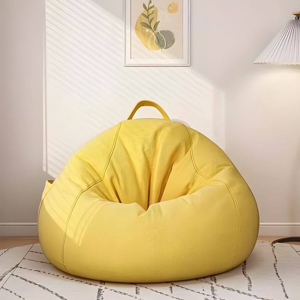 Spacious Bean Bag Chair with Matching Ottoman