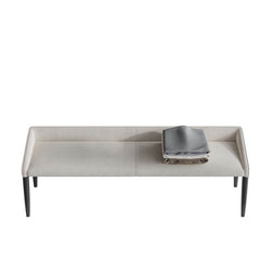 Elegant gray upholstered bench for entryway or bedroom