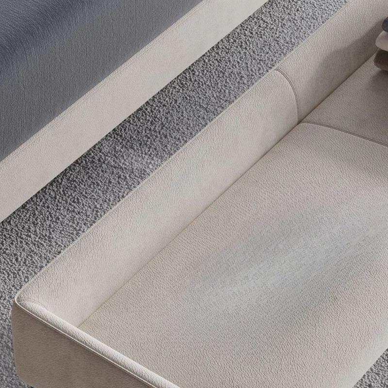 Casual Hellgraue Gepolsterte Einfarbige Schlafzimmerbank mit Rückenlehne, Armlehnen und Gepolsterter Sitzfläche Zweitbild