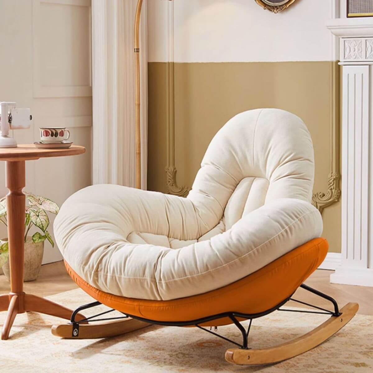 Cushioned Seating on Modern Rocking Chair