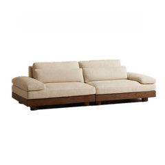 Cream upholstery casual parlor sofa