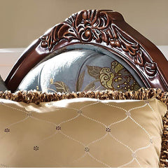 wood frame floral chaise