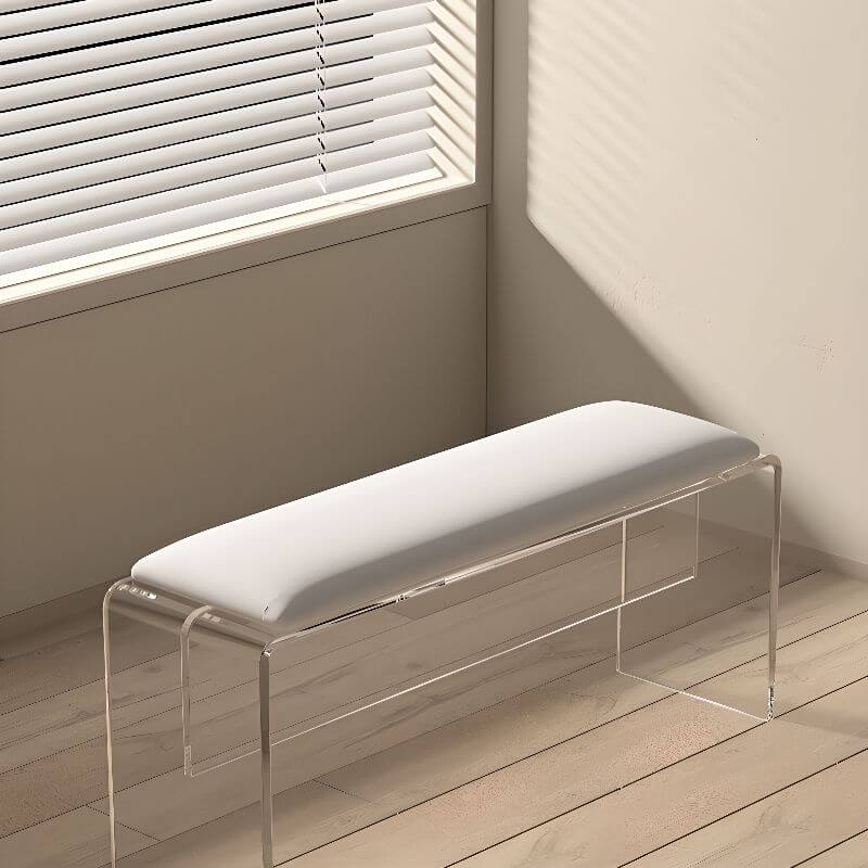 Clear transparent bench enhancing interior decor