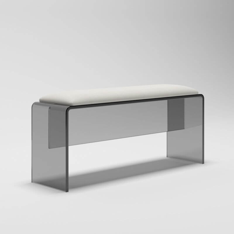 Clear transparent bench enhancing interior decor