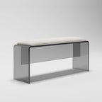 Clear transparent bench enhancing interior decor