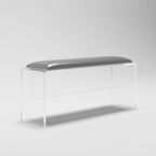 Black cushioned accent bench with modern design