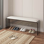 Black cushioned accent bench with modern design