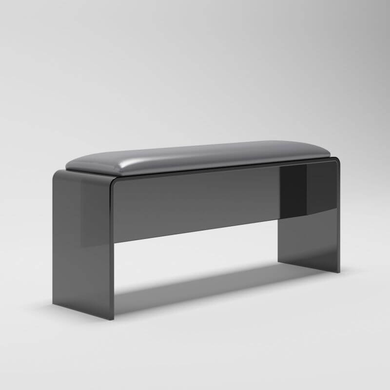 Clear transparent bench enhancing interior decor