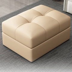 Wooden frame footstool with storage