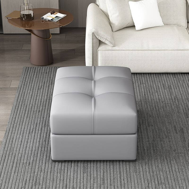 Casual Rectangular Dove Grey/Olive Green/Cream Footstool with Damp-proof Function, Flip Top Storage, Sponge Seat Fill, and Button-tufted Detail Secondary image
