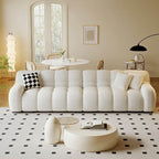 Modern Ivory Floor Sofa with Pillows