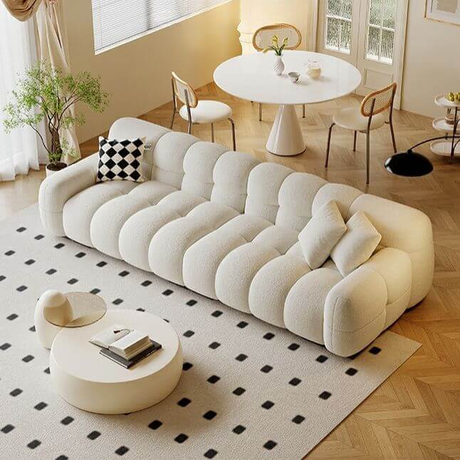 Spacious 6-Seater Ivory Couch