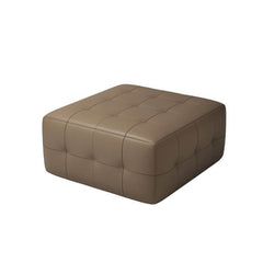 Contemporary upholstered stool in amber