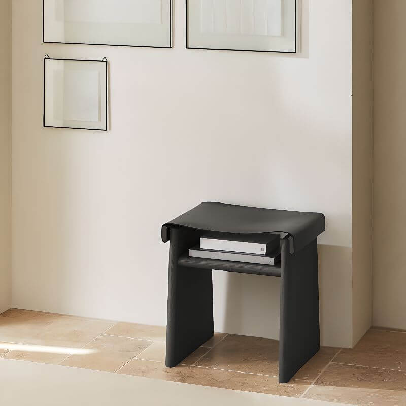 Casual Solid Color Accent Stool in black Main image