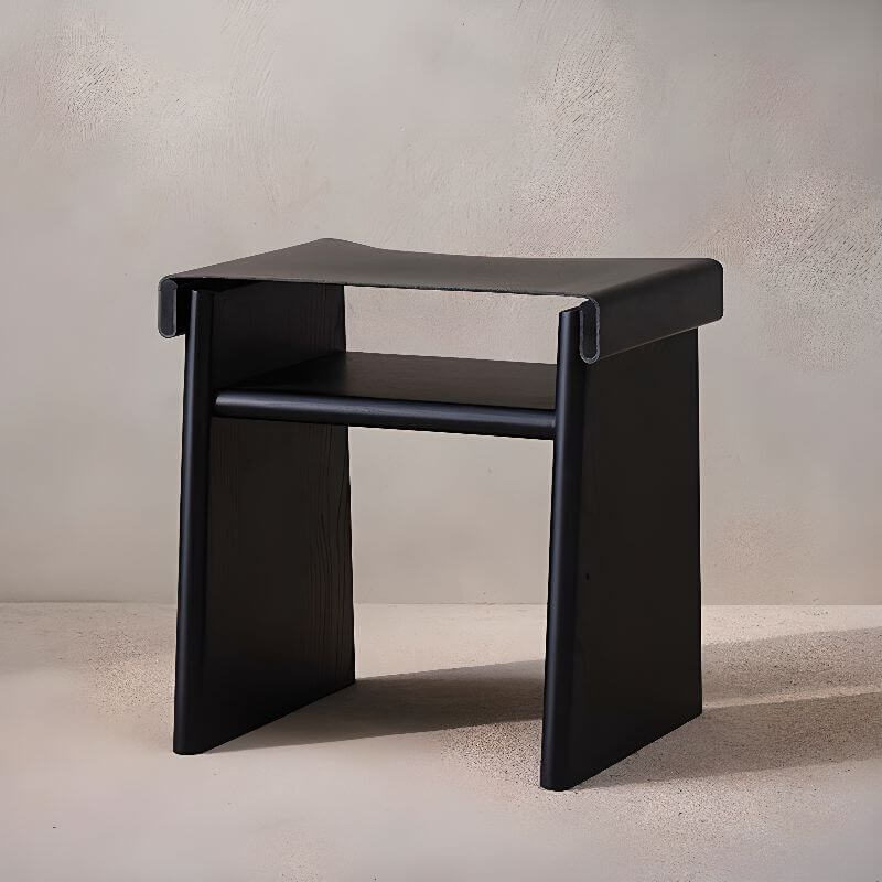 Casual Solid Color Accent Stool with Ink Seating, Lumber Seat, Storage Locker, and Toboggan Base Secondary image
