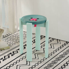 Blue beech wood accent stool with legs