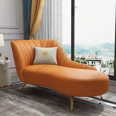 metal framed beige chaise lounge