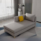Casual Solid Color Chaise Lounge in light grey