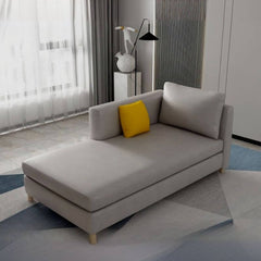 Casual Solid Color Chaise Lounge in light grey