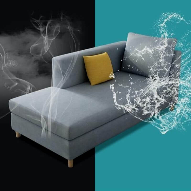 Casual Einfarbiger Liegesessel Akzentstuhl mit Quadratischem Arm, Abnehmbaren Kissen und Verstellbarem Kissen Zweitbild