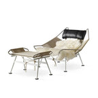 Beige small size recliner with metal frame