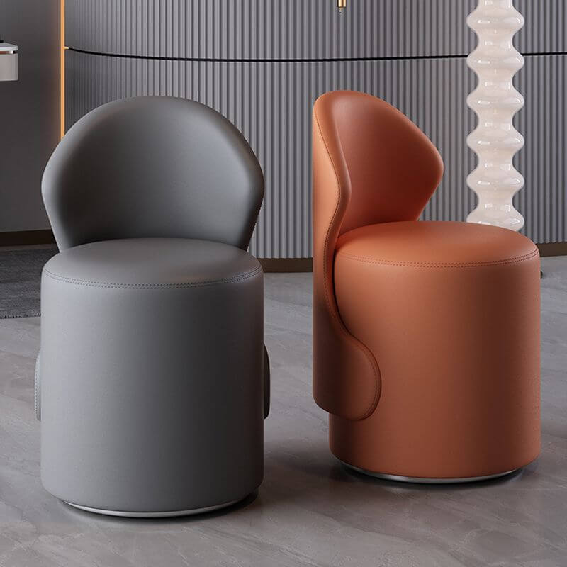 Casual solid color accent stool in dove grey