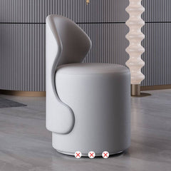 Modern upholstered stool in apricot