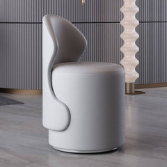 Modern upholstered stool in apricot