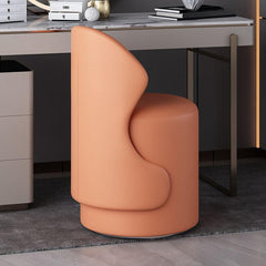 Modern upholstered stool in apricot