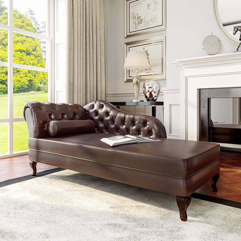 Casual Solid Color Indoor Chaise - Left Arm View Main image