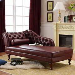 Casual Solid Color Indoor Chaise - Left Arm View