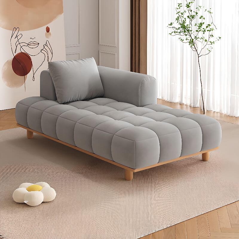Casual Solid Color Left-Arm Chaise Chair with Left-side Arm and Reclining Pillow Secondary image