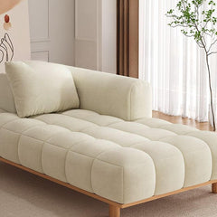 Comfortable left-arm chaise lounge with wooden frame