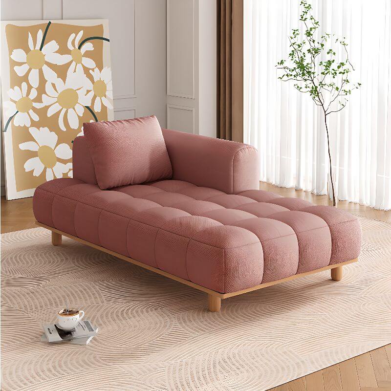 Casual Solid Color Left-Arm Chaise Chair with Left-side Arm, Pillow, and Reclining Feature Secondary image