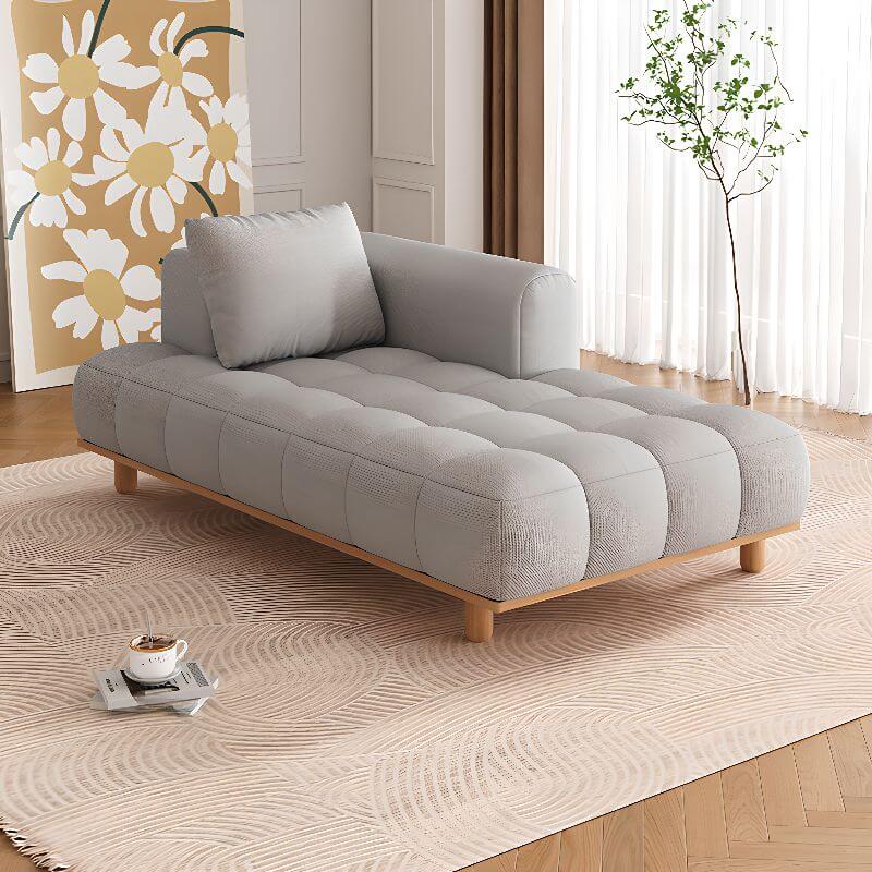 Spacious beige chaise chair in a stylish living room